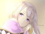  1girl airisuotog closed_mouth dress fire_emblem fire_emblem:_genealogy_of_the_holy_war julia_(fire_emblem) leaning_to_the_side long_hair looking_at_viewer purple_hair smile solo violet_eyes 