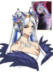  1girl absurdres blue_lips concept_art godzilla_(series) godzilla_x_kong:_the_new_empire highres humanization kurosaki_sasori long_hair monsterverse shimo_(monsterverse) twintails white_hair yellow_eyes 