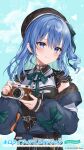  1girl bow camera highres holding holding_camera hololive hoshimachi_suisei non-web_source 