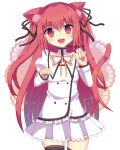 1girl animal_ear_fluff animal_ears cat_ears cat_girl cat_tail claire_rouge long_hair red_eyes red_hair red_hair two_side_up
