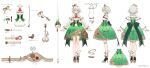  1girl absurdres cecilia_immergreen doll doll_joints dsmile full_body green_eyes grey_hair highres hololive hololive_english joints lance looking_at_viewer multicolored_hair multiple_views official_art polearm reference_sheet simple_background smile standing two-tone_hair weapon 