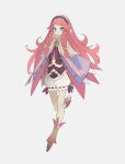  1girl calilica_(ys) cape full_body george_man green_eyes highres long_hair looking_at_viewer redhead shorts simple_background solo standing tachi-e wavy_hair white_background ys ys_memories_of_celceta 