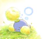  blush_stickers closed_eyes commentary_request dated drooling fluffy full_body grass jumpluff leaf no_humans on_grass outdoors pokemon pokemon_(creature) shuri_(syurigame) signature sleeping solo zzz 