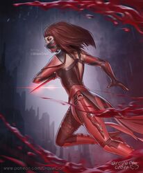  1girl blood drave-croft female female_focus female_only jumping knife mortal_kombat ninja redhead skarlet 
