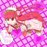 1girl beatmania pink_dress red_dress red_eyes redhead umegiri_ameto