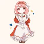  1girl alternate_costume braid dress fire_emblem fire_emblem_engage grey_hairband hairband lapis_(fire_emblem) m_ouo_314 pink_eyes pink_hair red_dress red_hairband ribbon side_braid solo two-tone_hairband white_ribbon 