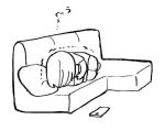  1girl cellphone commentary_request couch dropped_object fetal_position jpeg_artifacts lying nozawa_yukiko on_couch on_side original pain phone simple_background smartphone solo trembling white_background 