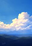  alu.m_(alpcmas) blue_sky day highres mountain no_humans ocean original outdoors scenery signature sky sky_focus 