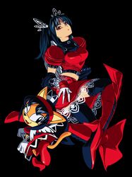  2girls angel_wings animal_ears animal_nose belt belt_collar black_belt black_choker black_hair black_thighhighs boots breasts cat_ears cat_girl cat_tail choker closed_mouth collar crop_top dress dual_persona fighting_vipers furry furry_female gloves hairband heart high_heel_boots high_heels highres honey_(fighting_vipers) honey_the_cat lace lace-trimmed_gloves lace-trimmed_skirt lace_trim looking_at_viewer medium_breasts multiple_belts multiple_girls one_eye_closed open_mouth ponytail puffy_short_sleeves puffy_sleeves red_eyes red_footwear red_hairband red_shirt shirt short_sleeves sidelocks skirt sleeve_belt smile sonic_(series) sonic_the_fighters sonic_the_hedgehog_(classic) tail thigh-highs tokiwa757 twintails white_gloves wings yellow_fur 