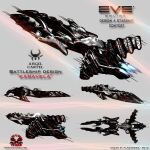  3d alabandes angel_cartel_(eve_online) artist_name battleship_(eve_online) cannon commentary concept_art copyright_name dated emblem eve_online flying glint glowing highres logo military_vehicle multiple_views no_humans original pirate_faction_(eve_online) reference_sheet science_fiction spacecraft thrusters turret vehicle_focus 