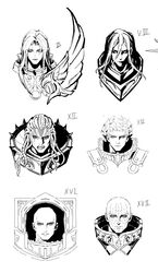  angron armor_of_mars_(warhammer) bald black_legion emperor&#039;s_children eyes_of_horus_(warhammer) facial_tattoo fulgrim horus_lupercal konrad_curze laurel_crown long_hair lorgar_aurelian monochrome night_lords power_armor primarch roboute_guilliman roroco316 short_hair the_armor_of_the_word the_gilded_panoply the_nightmare_mantle the_serpent&#039;s_scales_(warhammer) ultramarines warhammer_40k word_bearers world_eaters 