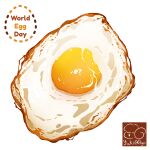  artist_logo artist_name egg_(food) food food_focus food_name fried_egg highres no_humans original simple_background white_background yuki00yo 