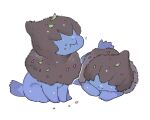  :i animal_focus chewing crumbs deino_(pokemon) eating facing_ahead fluffy food food_on_face leaf leaf_on_head lying newo_(shinra-p) no_humans pokemon pokemon_(creature) simple_background sitting sleeping white_background 
