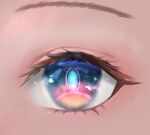  1girl absurdres black_eyes blue_pupils bright_pupils close-up commentary commission english_commentary eye_focus eyelashes firefly_(honkai:_star_rail) highres honkai:_star_rail honkai_(series) kayjae looking_at_viewer multicolored_eyes orange_eyes pink_eyes solo 