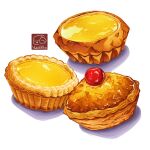  artist_logo food food_focus highres no_humans original pastry pie simple_background white_background yuki00yo 