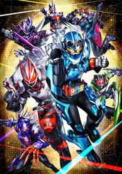  +_+ 2girls 5boys absurdres alchemisdriver animal_ears animal_hands antennae armor asymmetrical_armor axe beat_axe beat_buckle belt black_bodysuit black_border black_footwear black_gloves blue_armor bodysuit bolt_(hardware) boost_buckle boost_mark_ix_buckle boots border buffalo bull cape cat_ears chainsaw claw_(weapon) clenched_hand clenched_hands compound_eyes dashing desire_driver driver_(kamen_rider) dual_wielding electric_guitar fighting_stance fox_ears fox_mask full_body gears geats_buster_qb9 gibson_flying_v gloves glowing glowing_eyes goggles goggles_on_head gotcha_driver gradient_background green_armor green_background guitar gun gunblade headset helmet highres holding holding_gun holding_instrument holding_sword holding_weapon horns instrument jewelry kamen_rider kamen_rider_buffa kamen_rider_geats kamen_rider_geats_(series) kamen_rider_geats_ix kamen_rider_gotchard kamen_rider_gotchard_(series) kamen_rider_majade kamen_rider_na-go kamen_rider_tycoon keytar kitsune leg_armor leg_up long_hair looking_at_viewer magnum_boost magnum_buckle magnum_shooter_40x mask masukudo_(hamamoto_hikaru) microphone multiple_boys multiple_girls music ninja ninja_buckle ninja_dueler open_hands orange_armor orange_eyes outstretched_arms pants playing_instrument purple_armor purple_background purple_hair raccoon_ears raise_buckle red_armor red_background red_eyes reiwa reverse_grip rider_belt ring running scarf shoulder_spikes spikes spread_legs steam_hopper sununicorn sword tanuki tokusatsu unicorn valvarad valvarusher walking weapon wheel white_armor white_cape white_eyes white_gloves white_pants white_scarf wind wrench yellow_eyes zombie_breaker zombie_buckle 