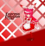 1girl beatmania red_dress red_eyes red_skirt redhead umegiri_ameto