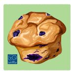  artist_logo artist_name blueberry blueberry_muffin food food_focus fruit highres muffin no_humans original pastry yuki00yo 