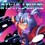  1girl absurdres capelet commentary copyright_name demon_wings grey_hair hair_bobbles hair_ornament highres multiple_wings mystic_square one_side_up pixel_art red_capelet release_date shinki_(touhou) shyraku solo touhou touhou_(pc-98) upper_body wings 
