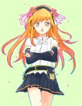 1girl beatmania black_skirt orange_eyes orange_hair orange_skirt umegiri_hifumi umegiri_iroha