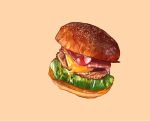  bread burger cheese food food_focus grey_background lettuce meat mofumofu0311 no_humans original sesame_seeds simple_background 