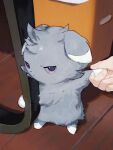  angry animal animal_ears animal_focus arc_draws black_eyes cat chair colored_sclera espurr grey_fur highres holding holding_hands indoors looking_at_another looking_to_the_side meme photo-referenced pokemon pokemon_(creature) pokemon_xy purple_sclera standing wooden_floor 