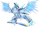  black_sclera colored_sclera commentary digimon digimon_(creature) dragon energy_wings fusion glowing highres matrixdragonn mechanical_parts mechanical_wings metallicdramon miraidon neon_trim non-humanoid_robot pokemon pokemon_(creature) robot robot_dragon simple_background solo white_background wings yellow_eyes 