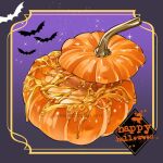  bat_(animal) food food_focus halloween happy_halloween highres le_delicatessen no_humans original pumpkin sparkle 