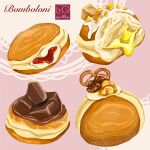  artist_logo artist_name bread chocolate chocolate_icing cream food food_focus highres no_humans original pastry pretzel yuki00yo 