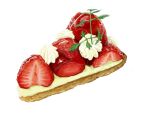  food food_focus fruit fruit_tart humohumoelmo no_humans original pie pie_slice simple_background strawberry strawberry_tart tart_(food) whipped_cream white_background 