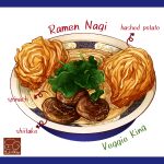  artist_logo bowl food food_focus food_name highres mushroom no_humans noodles original potato ramen shiitake spinach yuki00yo 