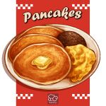  butter egg_(food) food food_focus highres no_humans original pancake plate sausage still_life yuki00yo 