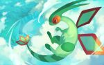  above_clouds akuru_(akr369akr) bright_pupils claws clouds commentary_request day flygon flying no_humans outdoors pokemon pokemon_(creature) solo 