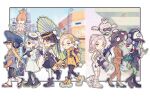  2boys 6+girls :d agent_3_(splatoon) agent_3_(splatoon_3) agent_8_(splatoon) bandaged_arm bandages baseball_cap black_dress black_footwear black_gloves black_hair black_pants black_pantyhose blonde_hair blue_hair blue_hat bodysuit boots border bow-shaped_hair callie_(splatoon) cap&#039;n_cuttlefish closed_eyes colored_skin colored_tips commentary_request computer cross-laced_footwear crown dark-skinned_female dark_skin dedf1sh dress drone earrings eyebrow_cut flip-flops floating food food_on_head furrowed_brow gloves green_skin grey_hair gun hat headphones headphones_over_headwear hero_shot_(splatoon_3) high_heel_boots high_heels highres holding holding_gun holding_laptop holding_umbrella holding_weapon hoop_earrings inkling inkling_boy inkling_player_character jacket jewelry ladder laptop long_hair marie_(splatoon) marina_(splatoon) mole mole_under_eye multicolored_hair multiple_boys multiple_girls non-humanoid_robot object_on_head octoling octoling_girl octoling_player_character octoshot_(splatoon) open_mouth orange_jacket orange_pants orange_suit outside_border pants pantyhose parted_lips peaked_cap pearl_drone_(splatoon) print_headwear red-tinted_eyewear redhead robot sandals sanitized_(splatoon) shoes sleeveless sleeveless_bodysuit smallfry_(splatoon) smile socks sol_1018 splatoon_(series) splatoon_3 splatoon_3:_side_order squid squidbeak_splatoon star-shaped_pupils star_(symbol) strapless strapless_dress sunglasses sushi symbol-shaped_pupils teeth tentacle_hair thick_eyebrows tinted_eyewear torn_clothes torn_pants two-tone_hair umbrella upper_teeth_only walking weapon white_bodysuit white_border white_footwear white_hair white_jacket white_pantyhose white_socks yawning yellow_eyes yellow_footwear yellow_jacket 