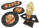  fajar_kurniawan food food_focus ice_cream ice_cream_cone meat no_humans original plate soft_serve sushi 