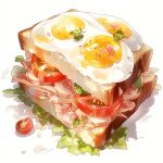  bread egg_(food) food food_focus lettuce no_humans original polaris54 sandwich still_life tomato vegetable white_background 