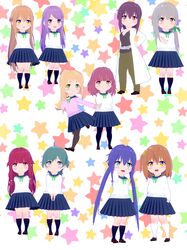  3d 6+girls blue_sailor_collar blue_skirt endou_yuki green_eyes green_hair green_neckwear ibe_sayuri inose_mai kirara_fantasia koisuru_asteroid konohata_mira konohata_misa manaka_ao morino_mari multiple_girls nanami_yuu orange_eyes orange_hair purple_hair red_eyes redhead sailor_collar sailor_dress sakurai_chikage sakurai_mikage suzuya_megu suzuya_moe teacher_and_student usami_ayano violet_eyes white_shirt yamazaki_jun 