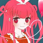 1girl beatmania red_background red_eyes redhead umegiri_ameto