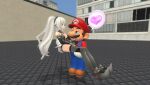 carrying_person couple mario neptune_(series) noire_(neptune_series) red_hat super_mario_bros. super_mario_bros.