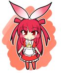 1girl beatmania red_background red_dress red_eyes red_hair red_hair red_skirt umegiri_ameto