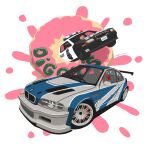  bmw_3_series bmw_e46 bmw_m3 car doughnut food highres motor_vehicle need_for_speed need_for_speed:_most_wanted_(2005) no_humans police_car shadow signature spoiler_(automobile) sports_car vehicle_focus wang-tang_(_lose_control) 