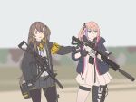 ar-15 assault_rifle girls_frontline gun h&amp;k_ump45 let_him_cook_(meme) long_hair multiple_girls st_ar-15_(girls_frontline) submachine_gun ump45_(girls_frontline)