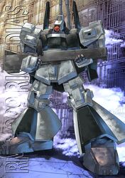  aeug bazooka_(gundam) character_name clip_studio_paint_(medium) color_variation commentary_request damaged dirty gundam machinery mecha mecha_focus mobile_suit no_humans one-eyed rick_dias robot science_fiction spacecraft_interior umigarasu_(kitsune1963) zeta_gundam 