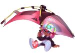  1girl :3 aki_(gsl_9708) baseball_cap black_hoodie black_pants closed_mouth commentary_request dark-skinned_female dark_skin full_body grey_eyes hat highres holding holding_weapon holographic_clothing hood hood_down hoodie ikki_(gsl_9708) inkling inkling_girl inkling_player_character invisible_chair korean_commentary long_pointy_ears long_sleeves pants pink_hair pointy_ears red_footwear shoes short_hair simple_background sitting sneakers solo splatoon_(series) tenta_brella_(splatoon) tentacle_hair thick_eyebrows torn_clothes torn_pants two-tone_hoodie weapon white_background white_hoodie 