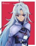  1other a_(xenoblade) armored_bodysuit blue_eyes cape core_crystal_(xenoblade) curtained_hair dark_skin earrings expressionless grey_cape highres jewelry messy_hair mochimochi_(xseynao) single_earring xenoblade_chronicles_(series) xenoblade_chronicles_3 xenoblade_chronicles_3:_future_redeemed 