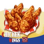  artist_logo artist_name chicken_(food) chicken_wing food food_focus food_name highres meat napkin no_humans original yuki00yo 