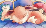  :3 character_doll closed_eyes closed_mouth commentary_request full_body kotone_(kotone11152) lying no_humans on_stomach poke_ball_print pokemon pokemon_(creature) sleeping smile snorlax solo 