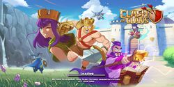  animification archer_queen barbarian_king champion_(clash_of_clans) clash_of_clans loading_screen multiple_boys multiple_girls official_art screencap screenshot supercell warden_(clash_of_clans) 