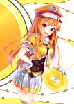 1girl beatmania long_hair orange_background orange_dress orange_eyes orange_hair orange_jacket orange_shoes orange_skirt orange_t-shirt umegiri_hifumi umegiri_iroha