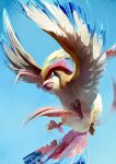  animal_focus bird bird_tail blue_sky brown_fur feathered_wings highres jun_meguru mega_pidgeot no_humans peak pidgeot pokemon pokemon_(creature) sky tail talons wings 